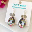 Load image into Gallery viewer, Black Glass Cockatoo Earrings