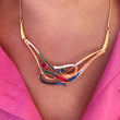 Load image into Gallery viewer, Gold Enamel Twist Necklace