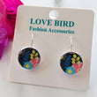 Load image into Gallery viewer, Black Flower Wood Earrings