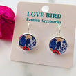 Load image into Gallery viewer, Blue Floral Wood Earrings