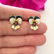 Load image into Gallery viewer, Enamel Pansy Stud Earrings