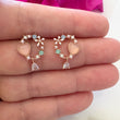 Load image into Gallery viewer, Tiny Peach Wreath Earrings