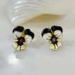 Load image into Gallery viewer, Enamel Pansy Stud Earrings