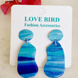 Load image into Gallery viewer, Blue Resin Drop Earrings