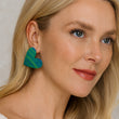 Load image into Gallery viewer, Green Heart Resin Studs