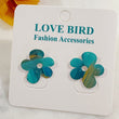 Load image into Gallery viewer, Blue Resin Flower Studs