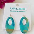 Load image into Gallery viewer, Green Oval Resin Earrings