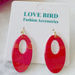 Load image into Gallery viewer, Red Oval Resin Earrings