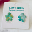 Load image into Gallery viewer, Green Resin Flower Studs