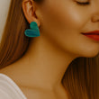 Load image into Gallery viewer, Blue Heart Resin Studs