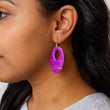 Load image into Gallery viewer, Purple Oval Resin Earrings