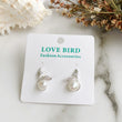 Load image into Gallery viewer, Silver Whale Tail Pearl Earrings