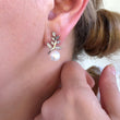 Load image into Gallery viewer, Silver Leaf & Pearl Earrings