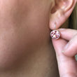 Load image into Gallery viewer, Rose Pink Silver Crystal Earrings