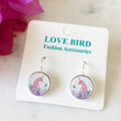 Load image into Gallery viewer, White Unicorn Wood Earrings