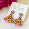 Load image into Gallery viewer, Multicolour Beaded Crystal Earrings