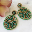 Load image into Gallery viewer, Big Emerald Green Statement Earrings