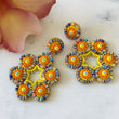 Load image into Gallery viewer, Yellow Colourful Beaded Statement Earrings