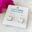 Load image into Gallery viewer, Square Rose Gold Earrings - White