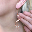 Load image into Gallery viewer, Rose Gold Wave Dangle Earrings