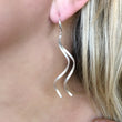 Load image into Gallery viewer, Silver Wave Dangle Earrings