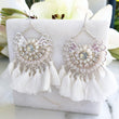 Load image into Gallery viewer, White Statement Tassel Earrings
