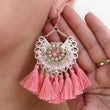 Load image into Gallery viewer, Pink Statement Tassel Earrings