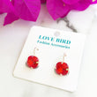 Load image into Gallery viewer, Square Rose Gold Earrings - Red