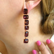 Load image into Gallery viewer, Burgundy Long Crystal Earrings
