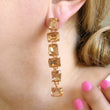 Load image into Gallery viewer, Champagne Long Crystal Earrings