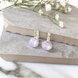 Load image into Gallery viewer, Silver Crystal Earrings, Pale Pink Crystal Earrings, Drop Dangle Earrings, Rose Opal Czech Crystal Earrings, Leverback Earrings,