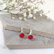 Load image into Gallery viewer, Red Crystal Earrings, Silver Earrings, Drop Dangle Earrings, Czech Crystal Earrings, High Quality Earrings, Leverback Earrings, Gifts