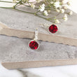 Load image into Gallery viewer, Ruby Red Crystal Earrings, Silver & Red Earrings, Clip Back Earrings, Small Crystal Earrings, Leverback Earrings, French Hook Earrings, Gift