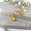 Load image into Gallery viewer, Crystal Earrings, Rose Gold Earrings, Citrine Earrings, Small Earrings, Leverback Earrings, Elegant Earrings, Gifts For Women, Gift For Her