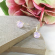 Load image into Gallery viewer, Silver Crystal Earrings, Pale Pink Crystal Earrings, Drop Dangle Earrings, Rose Opal Czech Crystal Earrings, Leverback Earrings,