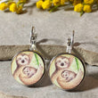 Load image into Gallery viewer, Drop Dangle Earrings, Sloth Earrings, Leverback Earrings, Bamboo Earrings, Wood Earrings, Wooden Earrings, Rose Gold Or Silver Earrings,