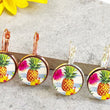 Load image into Gallery viewer, Pineapple Earrings, Wood Earrings, Drop Dangle Earrings, Leverback Earrings, Bamboo Earrings, French Hook Earrings, Rose Gold Or Silver