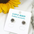Load image into Gallery viewer, Stud Earrings, Crystal Studs, Crystal Earrings, Grey Earrings, Grey Crystal Studs, Small Round Earrings, Bridesmaid Earrings, Silver Studs,