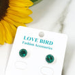 Load image into Gallery viewer, Stud Earrings, Crystal Studs, Crystal Earrings, Emerald Green Earrings, Green Crystal Studs, Small Round Earrings, Bridesmaid Earrings