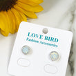 Load image into Gallery viewer, Stud Earrings, Crystal Studs, Crystal Earrings, White Earrings, White Crystal Studs, Small Round Earrings, Bridesmaid Earrings, Silver Studs