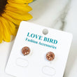 Load image into Gallery viewer, Stud Earrings, Crystal Studs, Crystal Earrings, Apricot Earrings, Apricot Crystal Studs, Small Round Earrings, Bridesmaid Earrings, Silver
