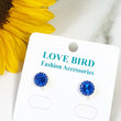 Load image into Gallery viewer, Stud Earrings, Crystal Studs, Crystal Earrings, Blue Earrings, Blue Crystal Studs, Small Round Earrings, Bridesmaid Earrings, Silver Studs