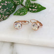 Load image into Gallery viewer, Clear Crystal Rose Gold Earrings
