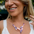 Load image into Gallery viewer, Pink & Purple Rose Gold Necklace