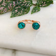 Load image into Gallery viewer, Crystal Earrings - Rose Gold/Teal