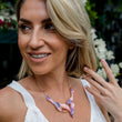 Load image into Gallery viewer, Pink & Purple Rose Gold Necklace