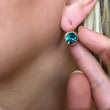 Load image into Gallery viewer, Crystal Earrings - Rose Gold/Teal