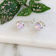 Load image into Gallery viewer, Pink crystal leverback silver earrings