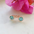 Load image into Gallery viewer, Aqua Rose Gold Earrings