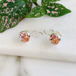 Load image into Gallery viewer, Apricot Crystal Silver Leverback Earrings